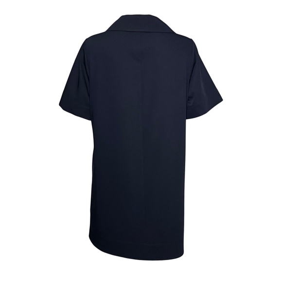Tuckernuck Size Large Dark Navy Blue Polo Mini Dress Short Sleeve Casual Pockets - Picture 6 of 10